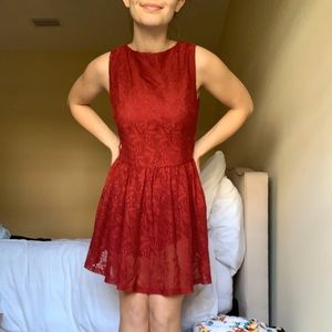 Red cocktail dress